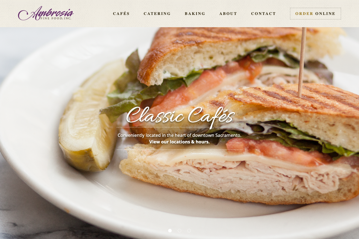 Ambrosia Fine Foods Website Thumbnail